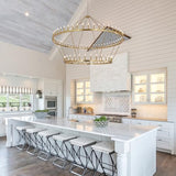 2-Tier Gold Wagon Wheel Chandelier 98 Inch 88-Lights - Farmhouse Rustic Round Extra Large Chandelier for High Ceilings
