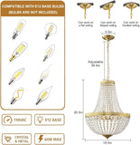 French Empire K9 crystal chandelier in brushed brass