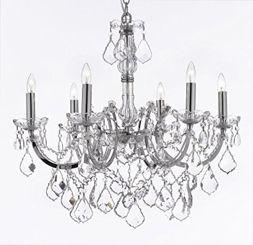 Maria Theresa Chandelier Lighting Crystal Chandeliers H20 "X W22" Chrome Finish Trimmed With Spectratm Crystal - Reliable Crystal Quality By Swarovski - F83-Chrome/2528/6Sw