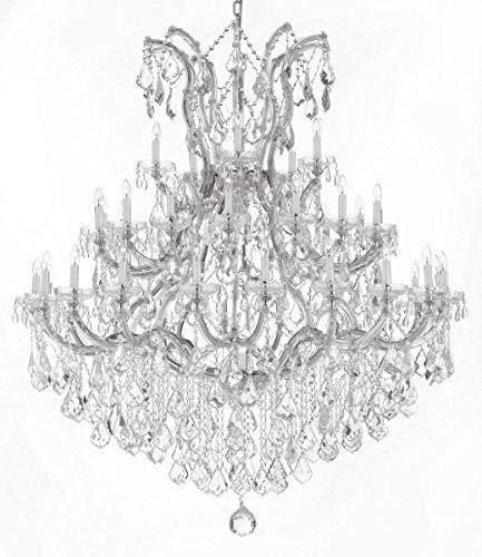 Large Foyer/Entryway Maria Theresa Empress Crystal (tm) Chandelier Chandeliers Lighting! H 60" W 52" Dressed with Diamond Cut Crystal! - A500-SILVER/B12/2756/36+1-DC