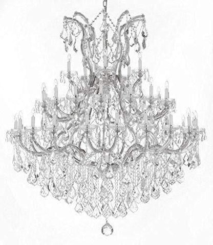 Large Foyer/Entryway Maria Theresa Empress Crystal (tm) Chandelier Chandeliers Lighting! H 60" W 52" Dressed with Diamond Cut Crystal! - A500-SILVER/B12/2756/36+1-DC