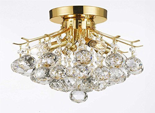 Gold Finish Crystal Chandelier With 3 Lights Lighting - J10-CG/26062/4