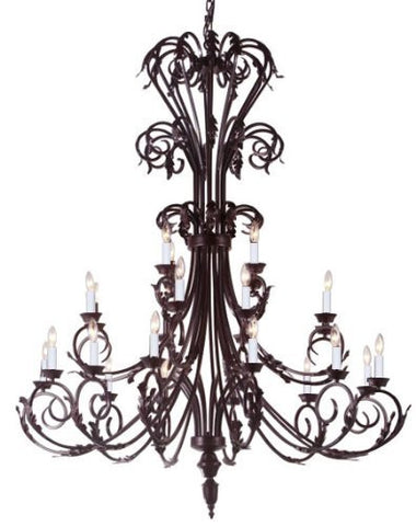Large Foyer / Entryway Wrought Iron Chandelier 50" Inches Tall H50" X W30" - A83-724/24