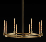 Corsica Round Chandelier 48" Vintage Barn Metal Industrial Loft Rustic Lighting Great for Living Room, Dining Room, Foyer and Entryway - A500-CG/4462/8