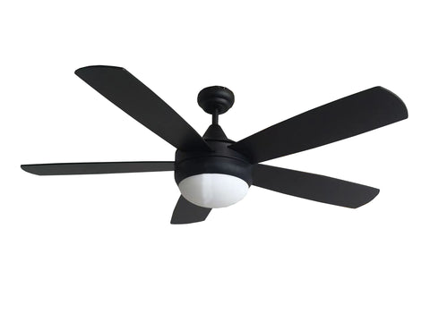 Indoor/Outdoor 52" Ceiling Fan - 5 Blade LED Ceiling Fan with Light Kit Included - G7-8001-BK