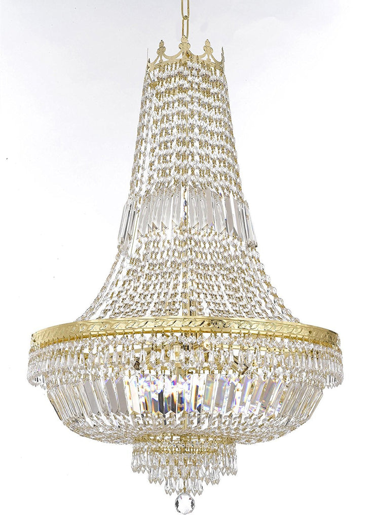 French Empire Crystal Chandelier Lighting - Great for the Dining Room, Foyer, Entry Way, Living Room H36" X W30" - A500-B8/CG/870/14