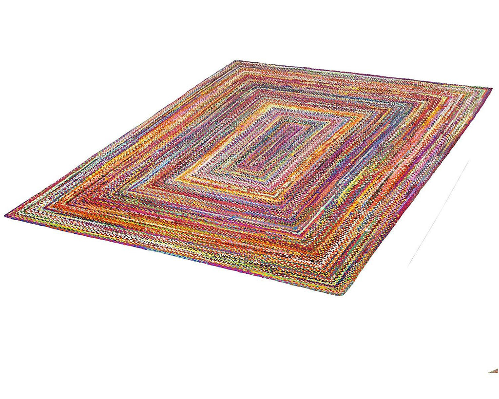 Multi Color Handbraided Jute Rug Area Rug 8 X 10 J10IN6018X10
