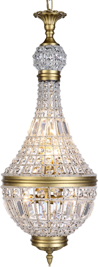 C121-1209D13FG/RC By Elegant Lighting - Stella Collection French Gold Finish 6 Lights Pendant Lamp