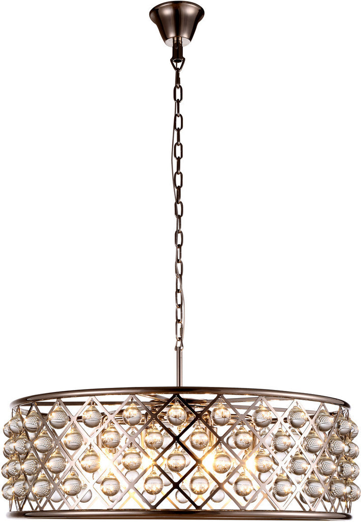 C121-1213D32PN/RC By Elegant Lighting - Madison Collection Polished Nickel Finish 8 Lights Pendant Lamp