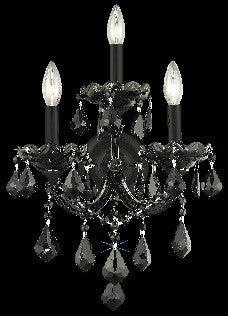 C121-2800W3B/RC By Elegant Lighting Maria Theresa Collection 3 Light Wall Sconces Black Finish