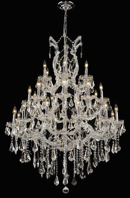 C121-2801D38C/RC By Elegant Lighting Maria Theresa Collection 28 Light Chandeliers Chrome Finish