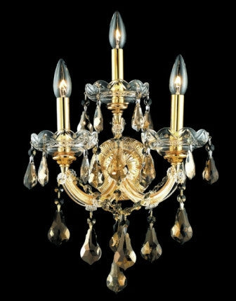 C121-2801W3G-GT By Regency Lighting-Maria Theresa Collection Gold Finish 3 Lights Wall Sconce