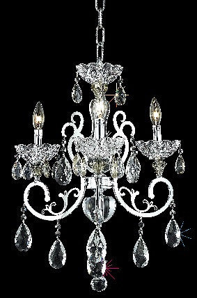C121-2830D19C/RC By Elegant Lighting Aria Collection 3 Light Chandeliers Chrome Finish
