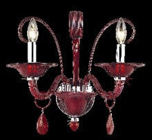 C121-7862W2RD/RC By Elegant Lighting Muse Collection 2 Light Chandeliers Red Finish