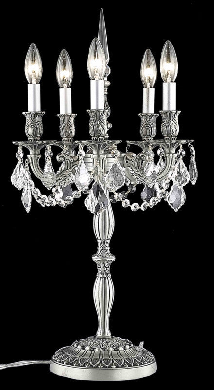 C121-9205TL13PW/RC By Elegant Lighting Rosalia Collection 5 Light Table Lamps Pewter Finish