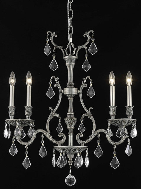 ZC121-9604D26PW/EC By Regency Lighting Monarch Collection 4 Light Chandeliers Pewter Finish