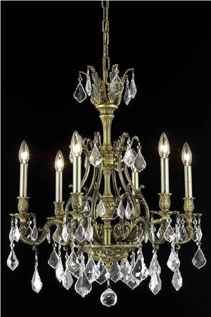 C121-9606D24AB/RC By Elegant Lighting Monarch Collection 6 Light Chandeliers Antique Bronze Finish