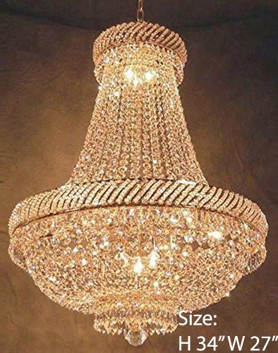French Empire Crystal Chandelier Lighting H34" X W27" - A500-448/12