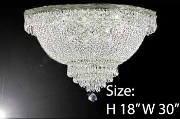 Swarovski Crystal Trimmed Chandelier Flush Basket Empire Crystal Chandelier Lighting H 18" W 30" - A93-Silver/Flush/870/14 Sw