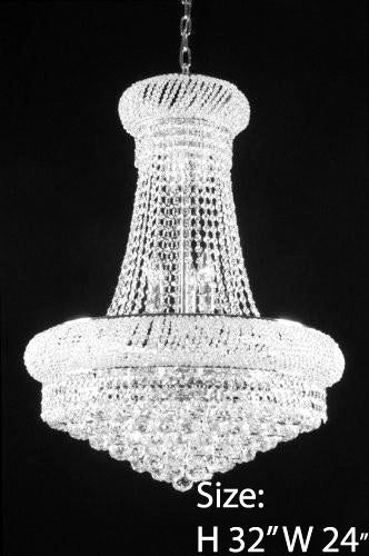 New French Empire Crystal Chandelier 24X32 - A93-Silver/542/15