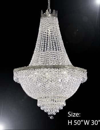 French Empire Crystal Chandelier Lighting H50" X W30" - A500-Silver/870/14Large