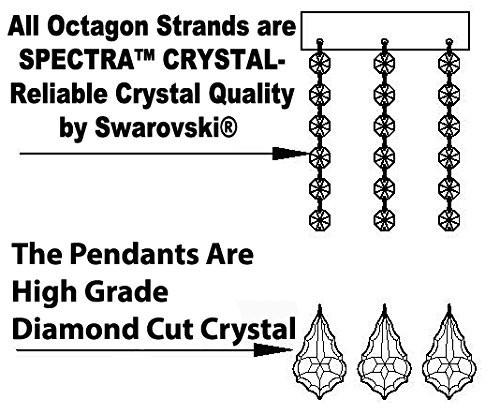 Swarovski Crystal Trimmed Chandelier Elegant 5 Light Crystal Chandelie ...
